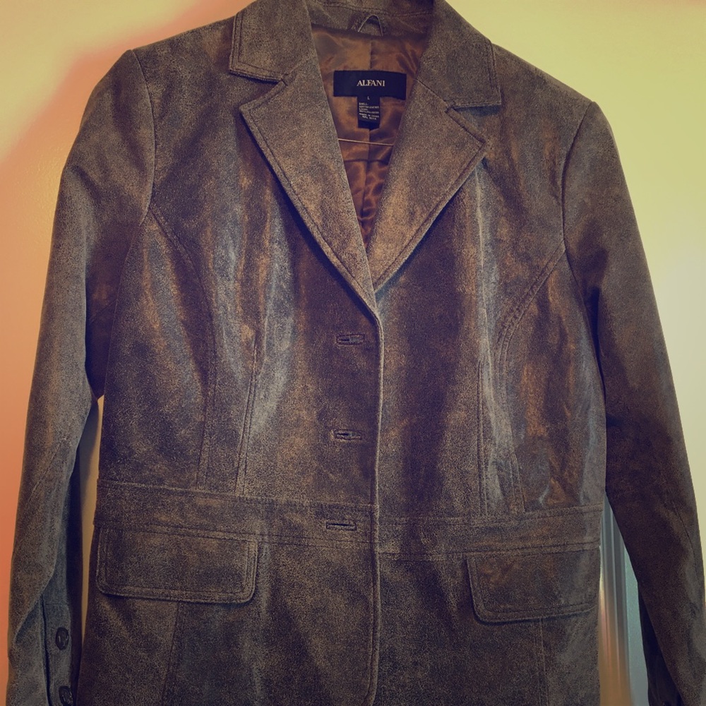 Alfini leather blazer